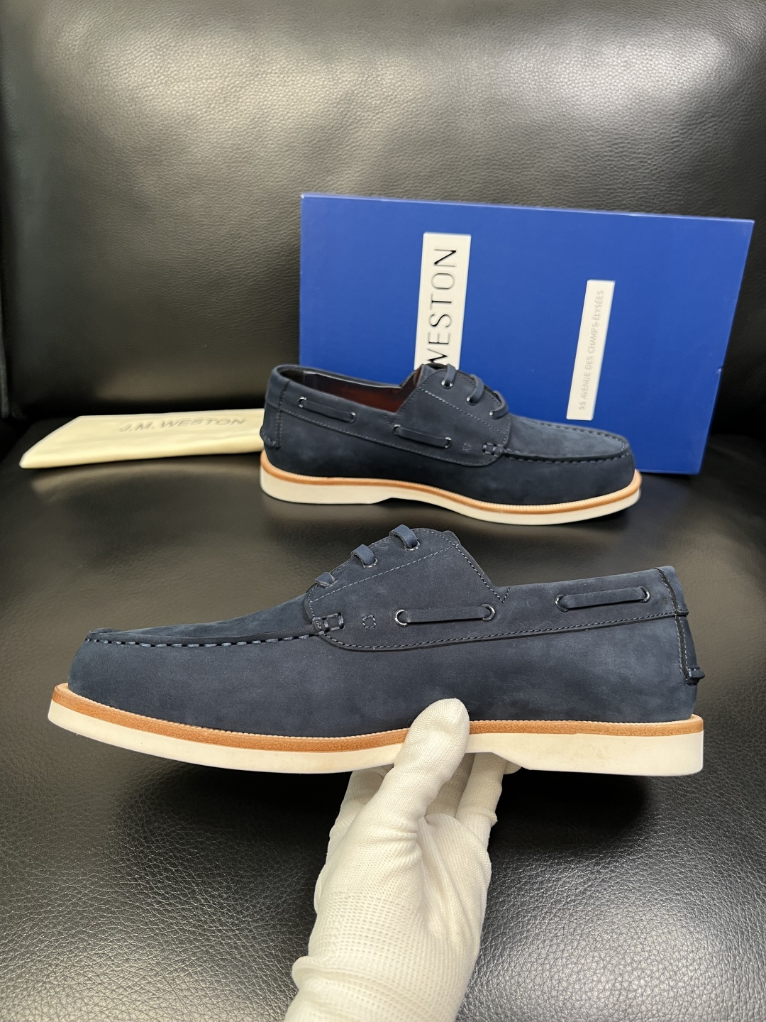 ⚠️只换码不退⚠️ J.M.WESTON 高品质 顶级工艺品 专柜新品同步，鞋面意大利进口牛皮拼布面料，