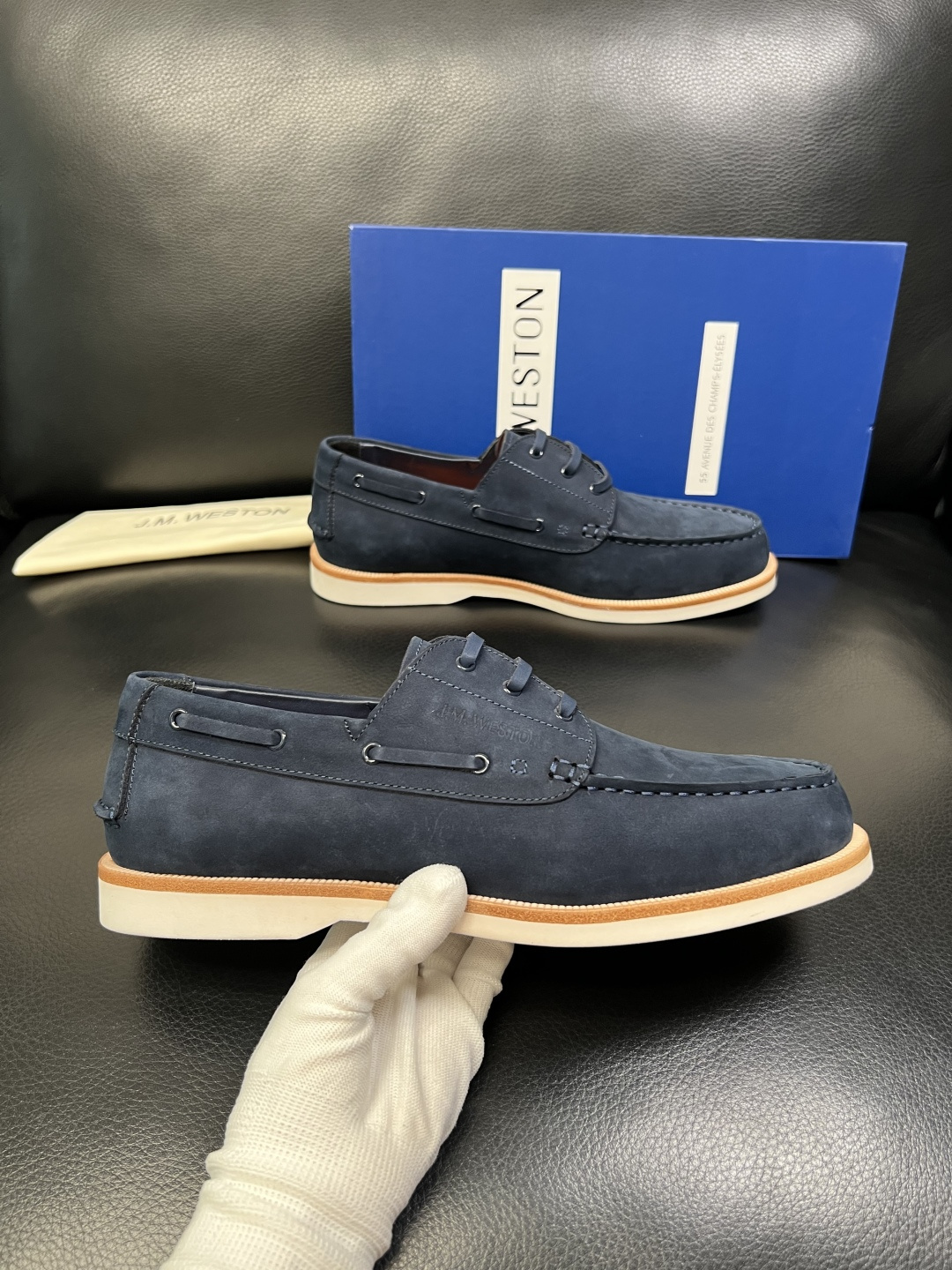 ⚠️只换码不退⚠️ J.M.WESTON 高品质 顶级工艺品 专柜新品同步，鞋面意大利进口牛皮拼布面料，