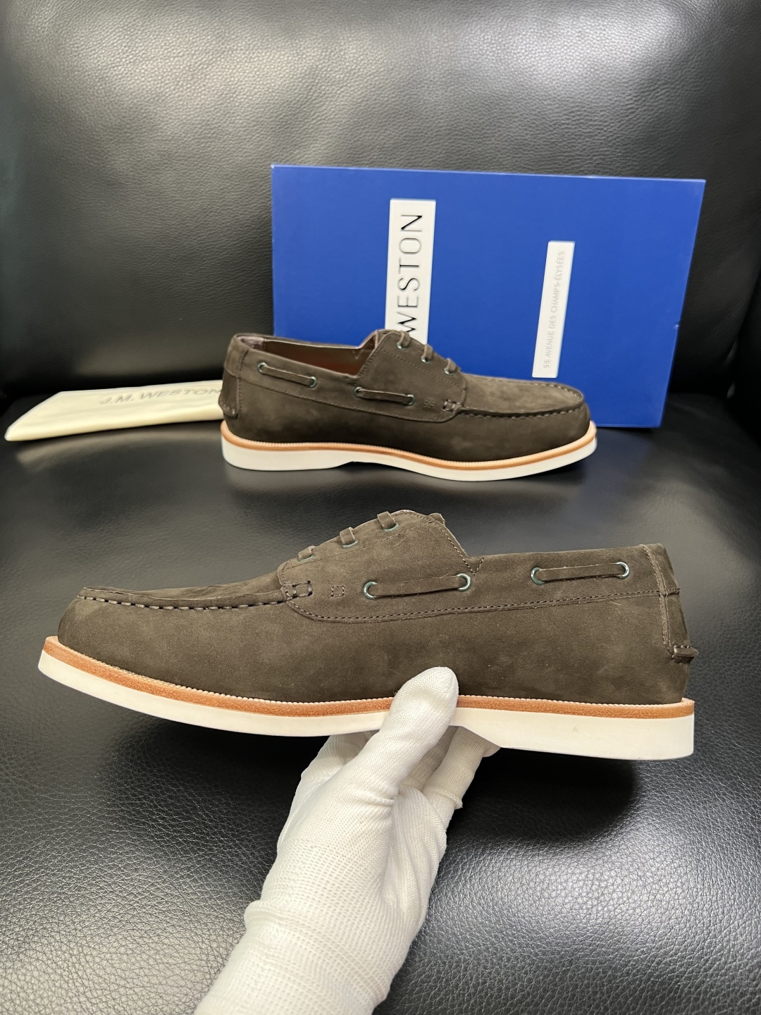 ⚠️只换码不退⚠️ J.M.WESTON 高品质 顶级工艺品 专柜新品同步，鞋面意大利进口牛皮拼布面料，