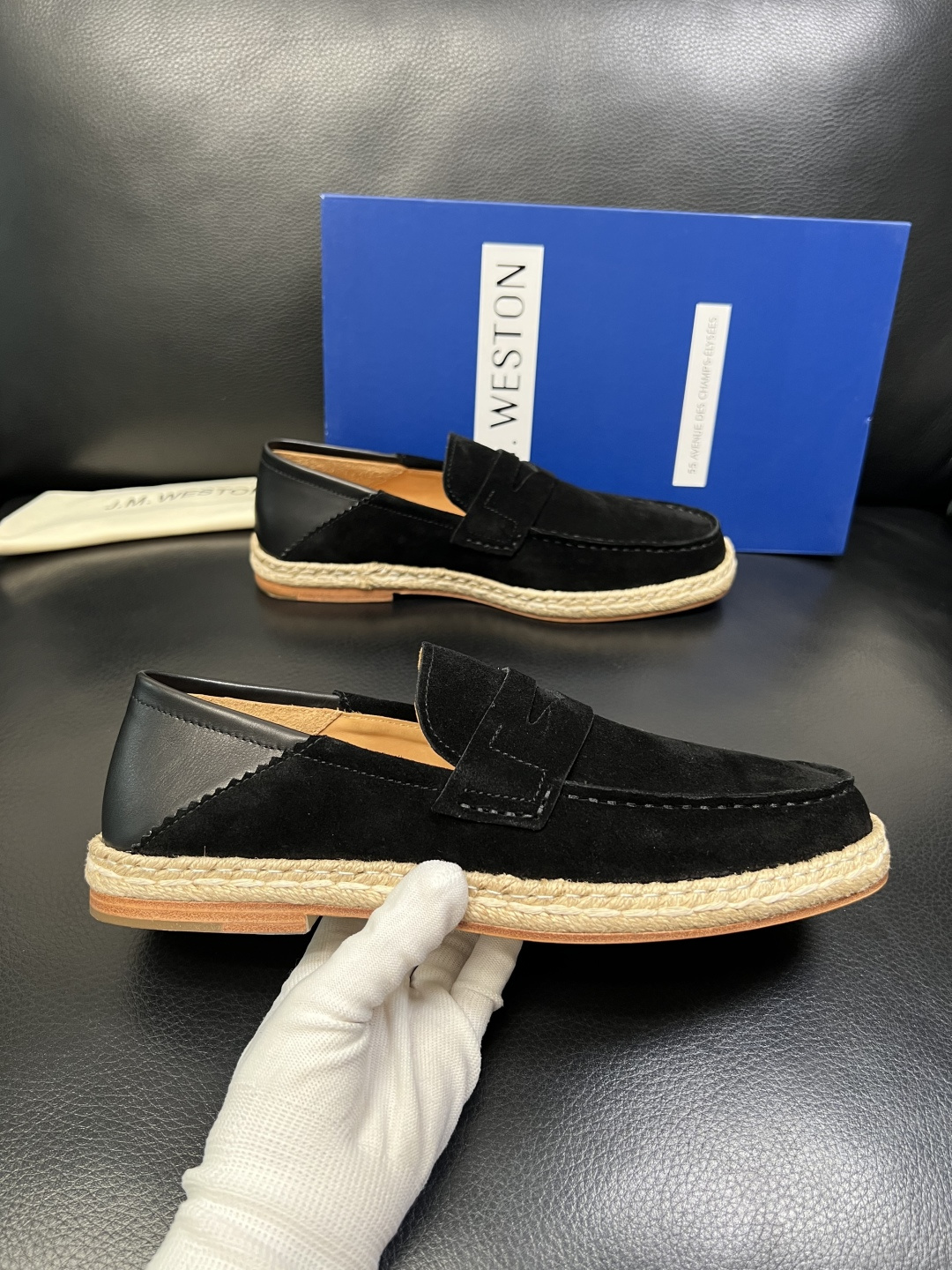⚠️只换码不退⚠️ J.M.WESTON 高品质 顶级工艺品 专柜新品同步，鞋面意大利进口牛皮拼布面料，