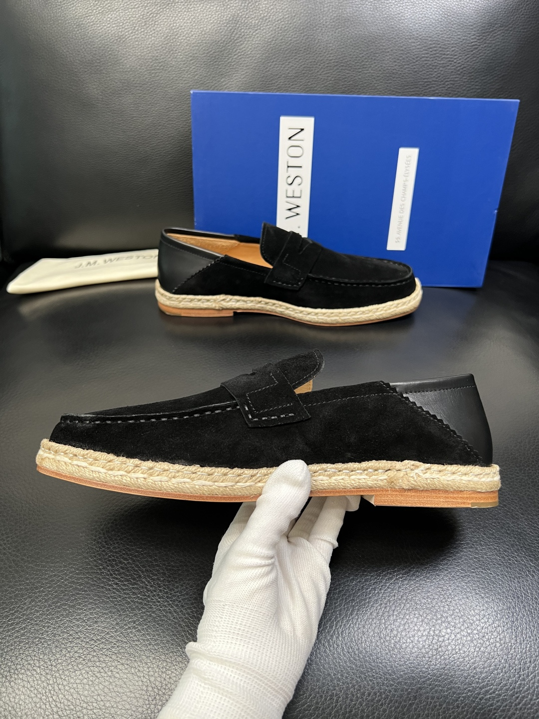 ⚠️只换码不退⚠️ J.M.WESTON 高品质 顶级工艺品 专柜新品同步，鞋面意大利进口牛皮拼布面料，