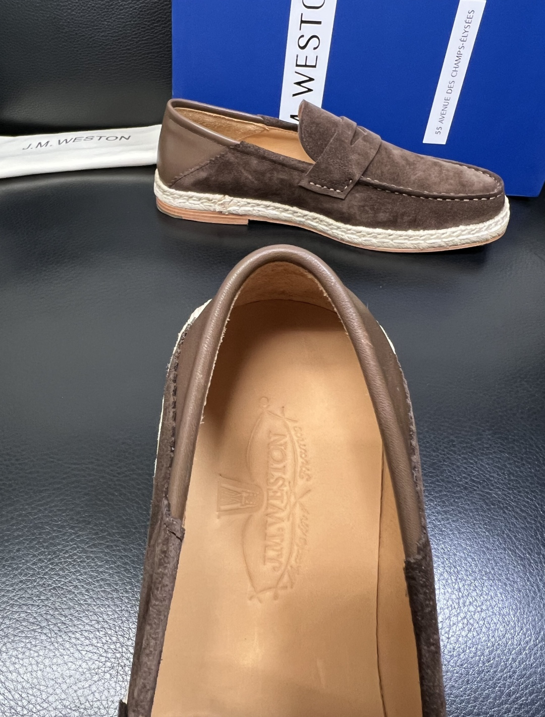 ⚠️只换码不退⚠️ J.M.WESTON 高品质 顶级工艺品 专柜新品同步，鞋面意大利进口牛皮拼布面料，