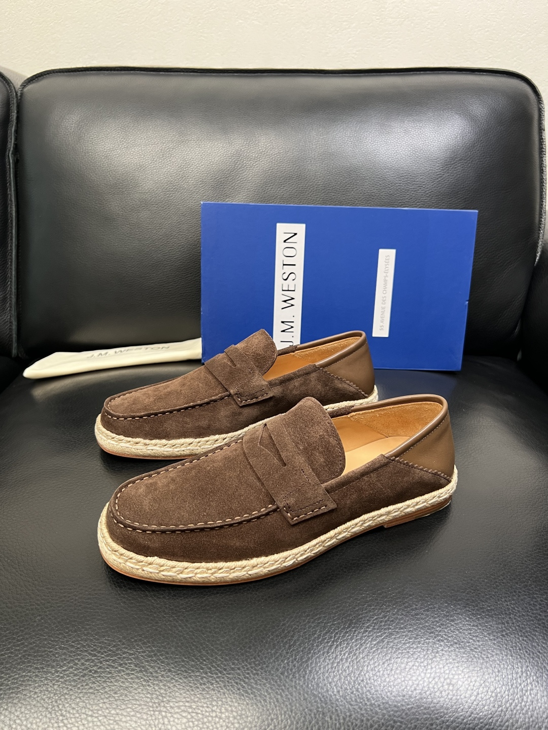 ⚠️只换码不退⚠️ J.M.WESTON 高品质 顶级工艺品 专柜新品同步，鞋面意大利进口牛皮拼布面料，