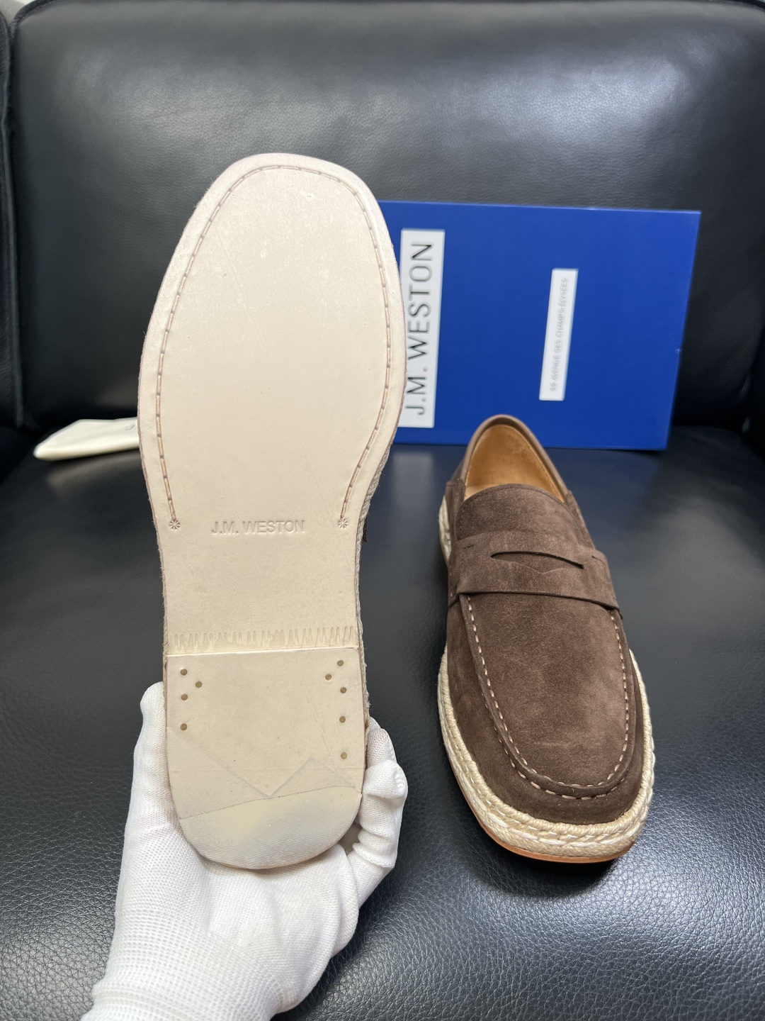 ⚠️只换码不退⚠️ J.M.WESTON 高品质 顶级工艺品 专柜新品同步，鞋面意大利进口牛皮拼布面料，