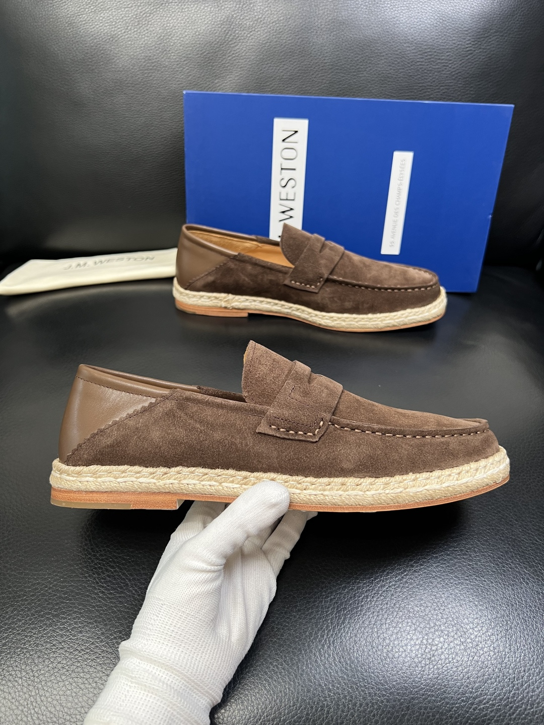 ⚠️只换码不退⚠️ J.M.WESTON 高品质 顶级工艺品 专柜新品同步，鞋面意大利进口牛皮拼布面料，