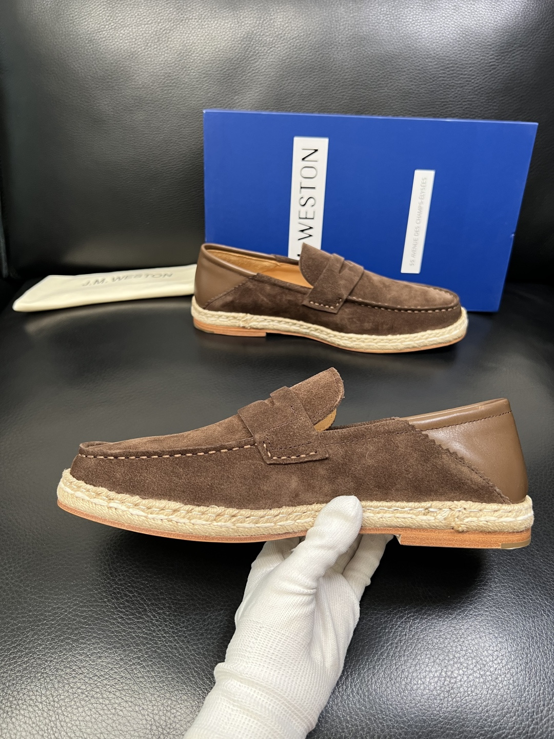 ⚠️只换码不退⚠️ J.M.WESTON 高品质 顶级工艺品 专柜新品同步，鞋面意大利进口牛皮拼布面料，
