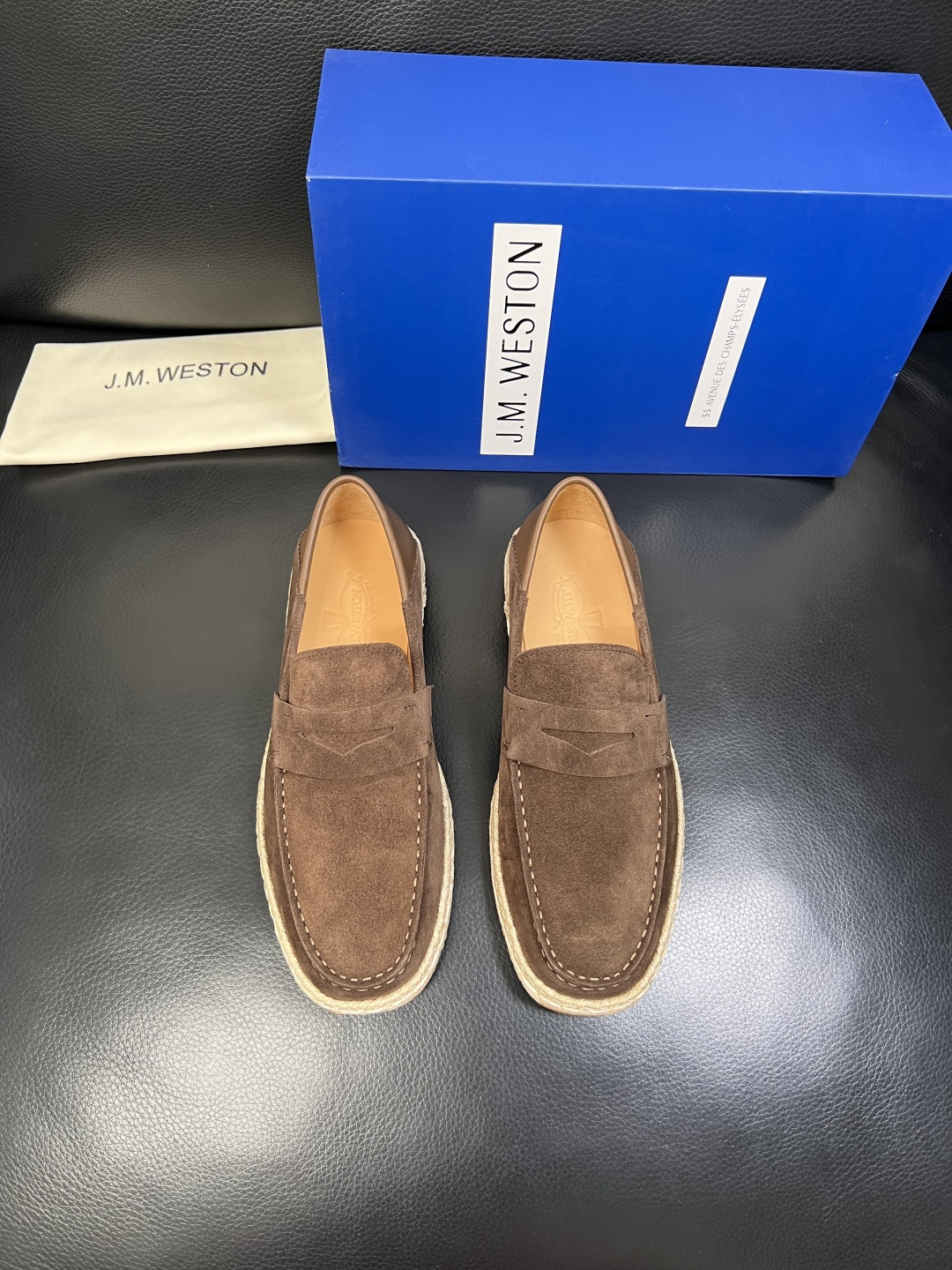 ⚠️只换码不退⚠️ J.M.WESTON 高品质 顶级工艺品 专柜新品同步，鞋面意大利进口牛皮拼布面料，