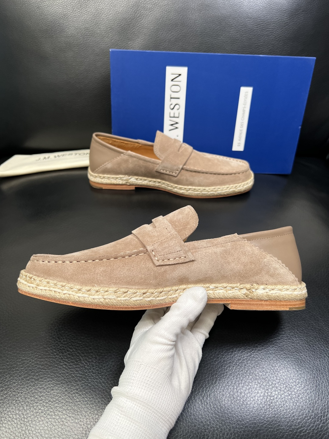 ⚠️只换码不退⚠️ J.M.WESTON 高品质 顶级工艺品 专柜新品同步，鞋面意大利进口牛皮拼布面料，