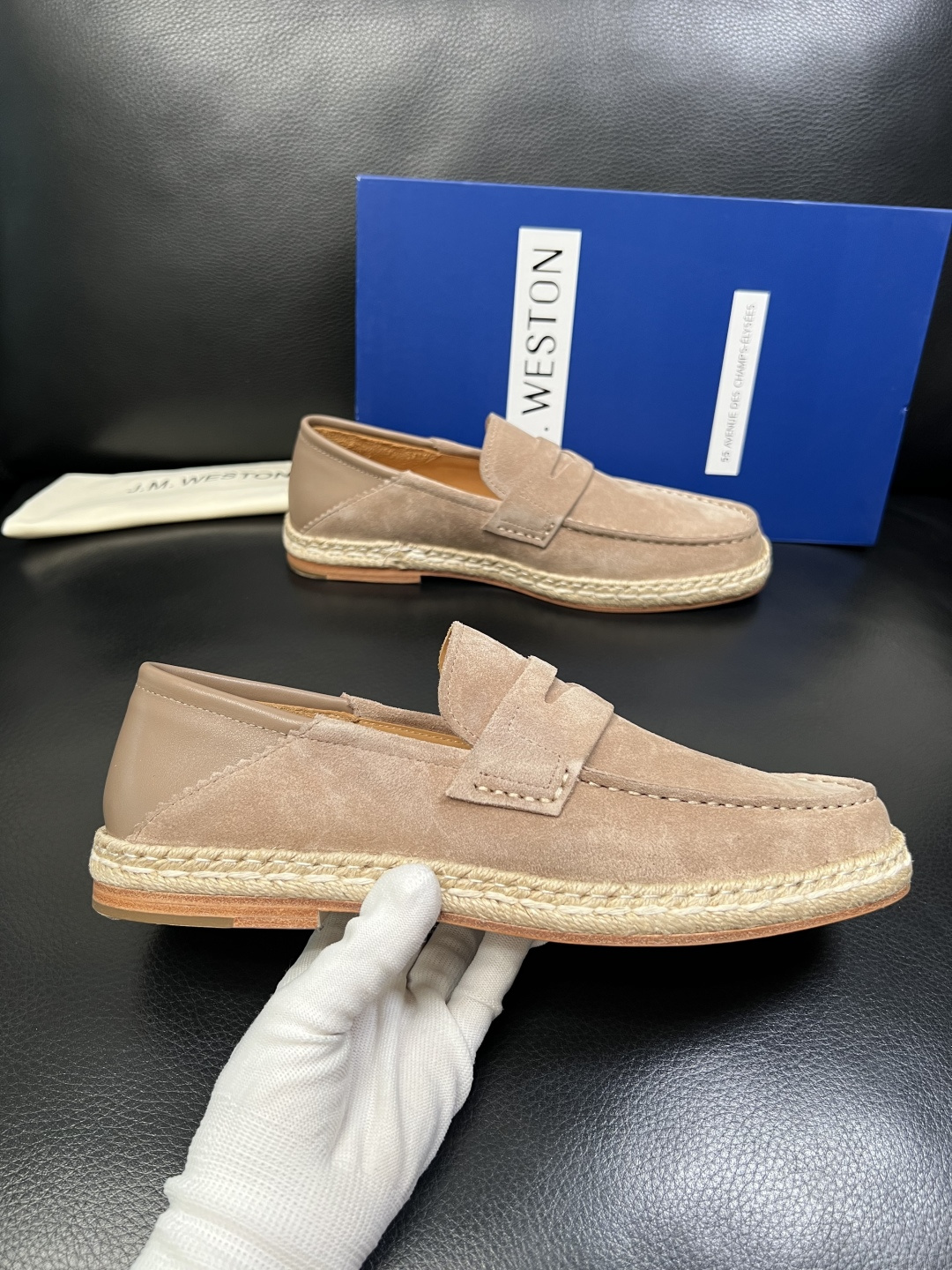 ⚠️只换码不退⚠️ J.M.WESTON 高品质 顶级工艺品 专柜新品同步，鞋面意大利进口牛皮拼布面料，