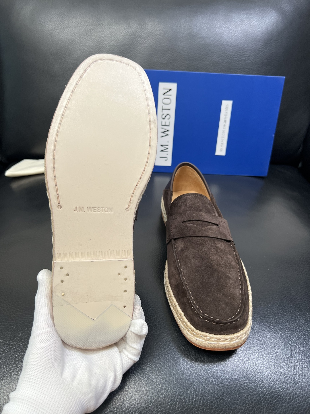 ⚠️只换码不退⚠️ J.M.WESTON 高品质 顶级工艺品 专柜新品同步，鞋面意大利进口牛皮拼布面料，