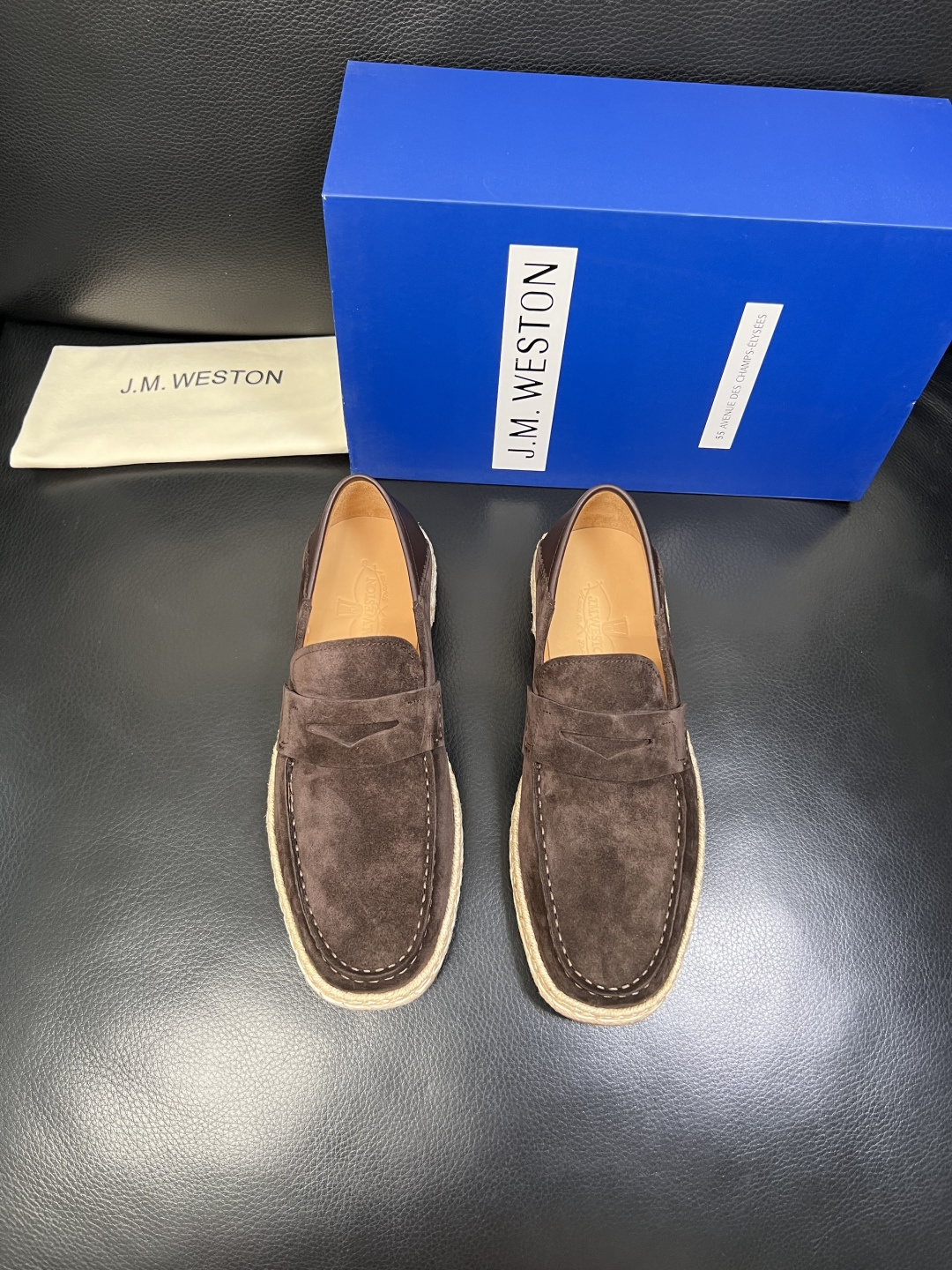 ⚠️只换码不退⚠️ J.M.WESTON 高品质 顶级工艺品 专柜新品同步，鞋面意大利进口牛皮拼布面料，