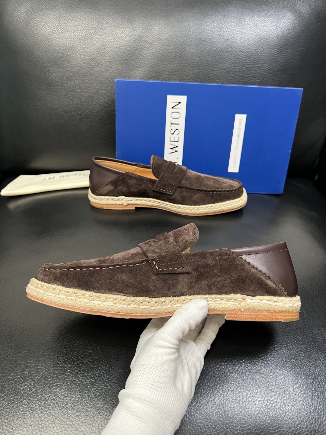 ⚠️只换码不退⚠️ J.M.WESTON 高品质 顶级工艺品 专柜新品同步，鞋面意大利进口牛皮拼布面料，