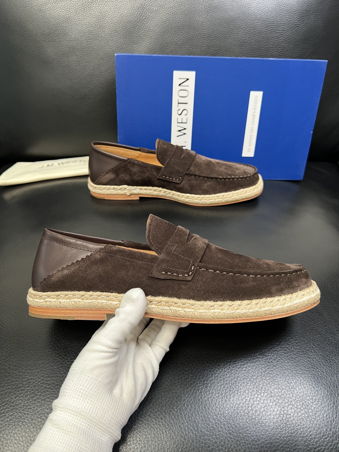 ⚠️只换码不退⚠️ J.M.WESTON 高品质 顶级工艺品 专柜新品同步，鞋面意大利进口牛皮拼布面料，