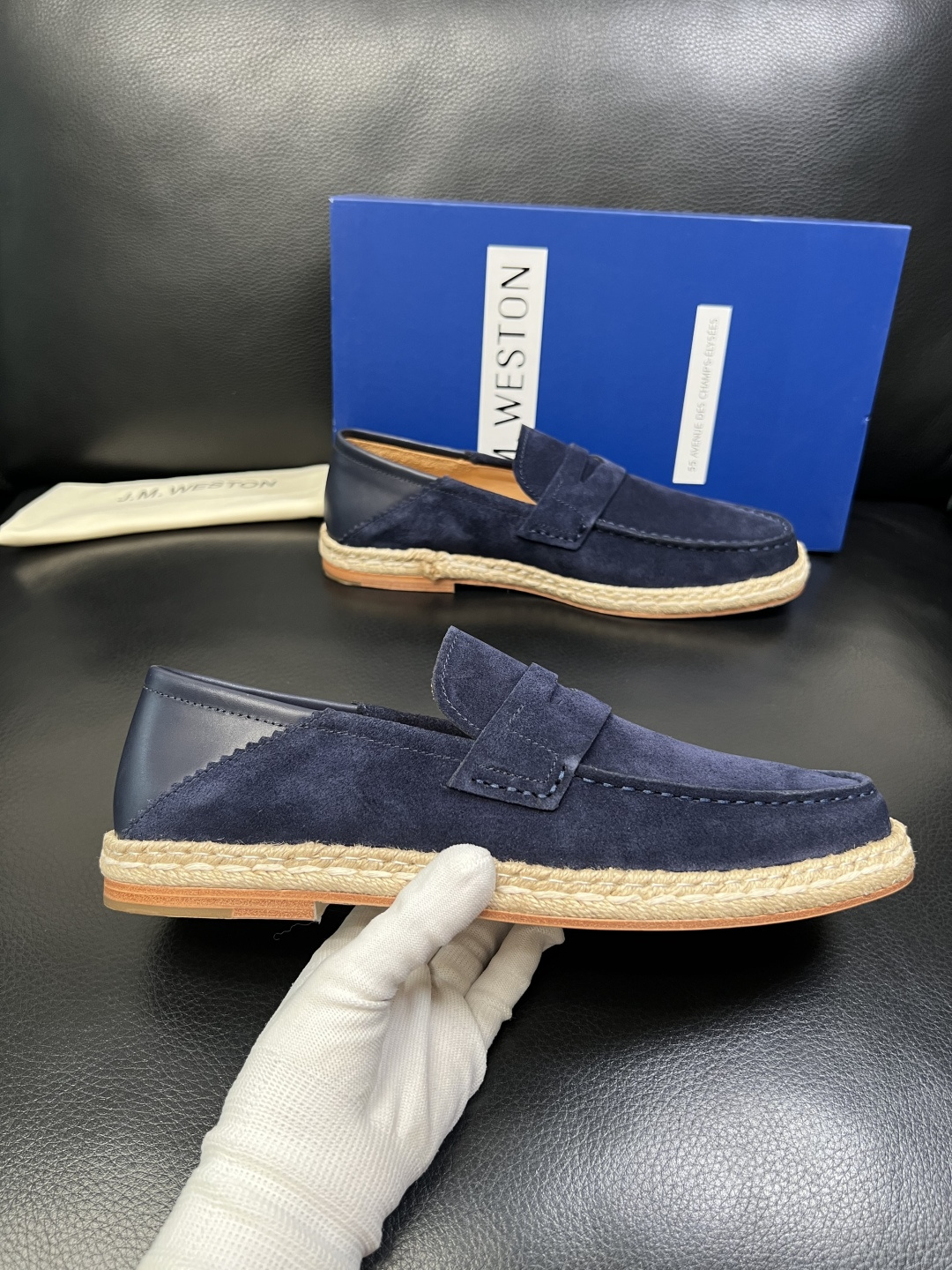 ⚠️只换码不退⚠️ J.M.WESTON 高品质 顶级工艺品 专柜新品同步，鞋面意大利进口牛皮拼布面料，