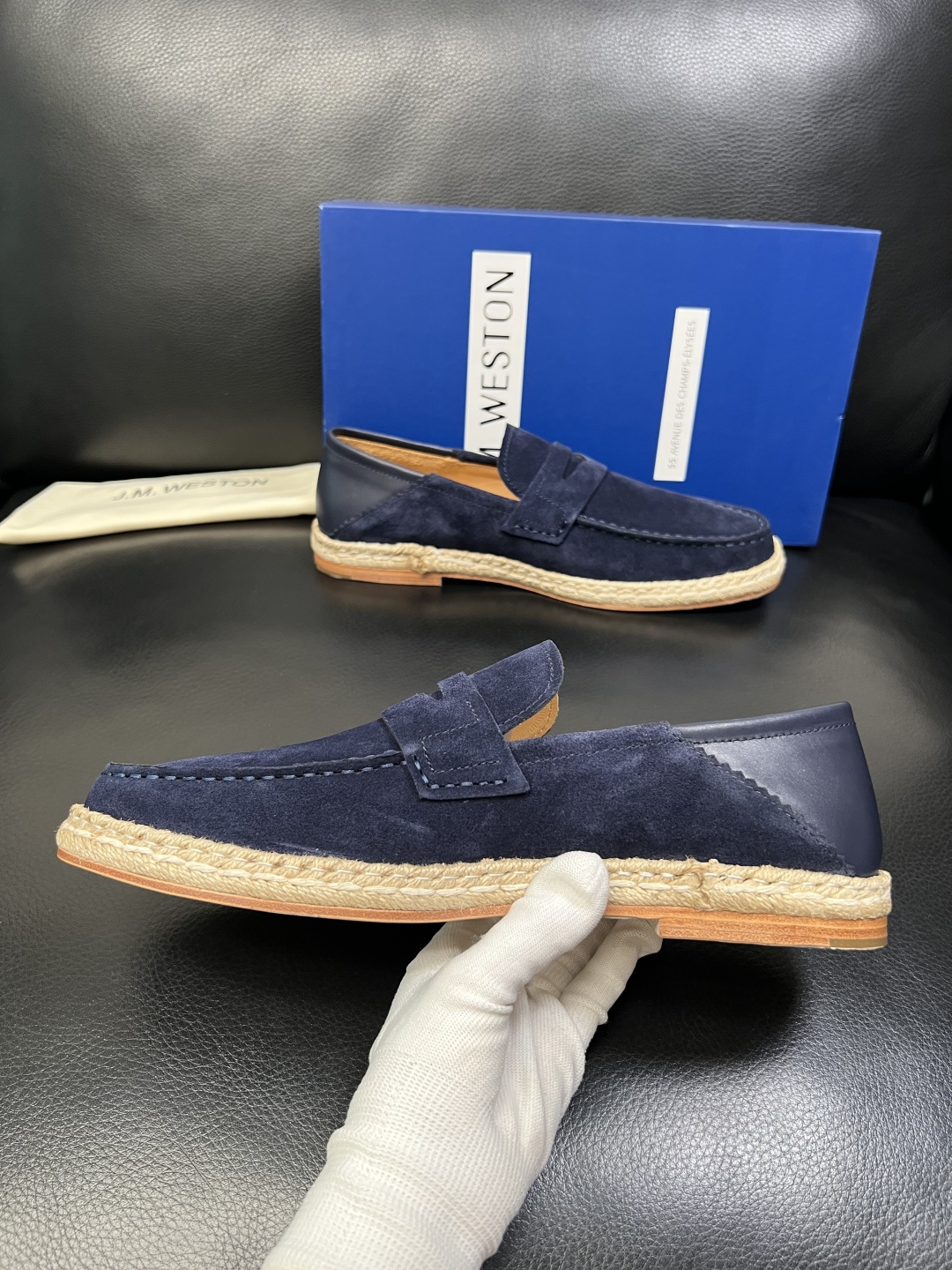 ⚠️只换码不退⚠️ J.M.WESTON 高品质 顶级工艺品 专柜新品同步，鞋面意大利进口牛皮拼布面料，