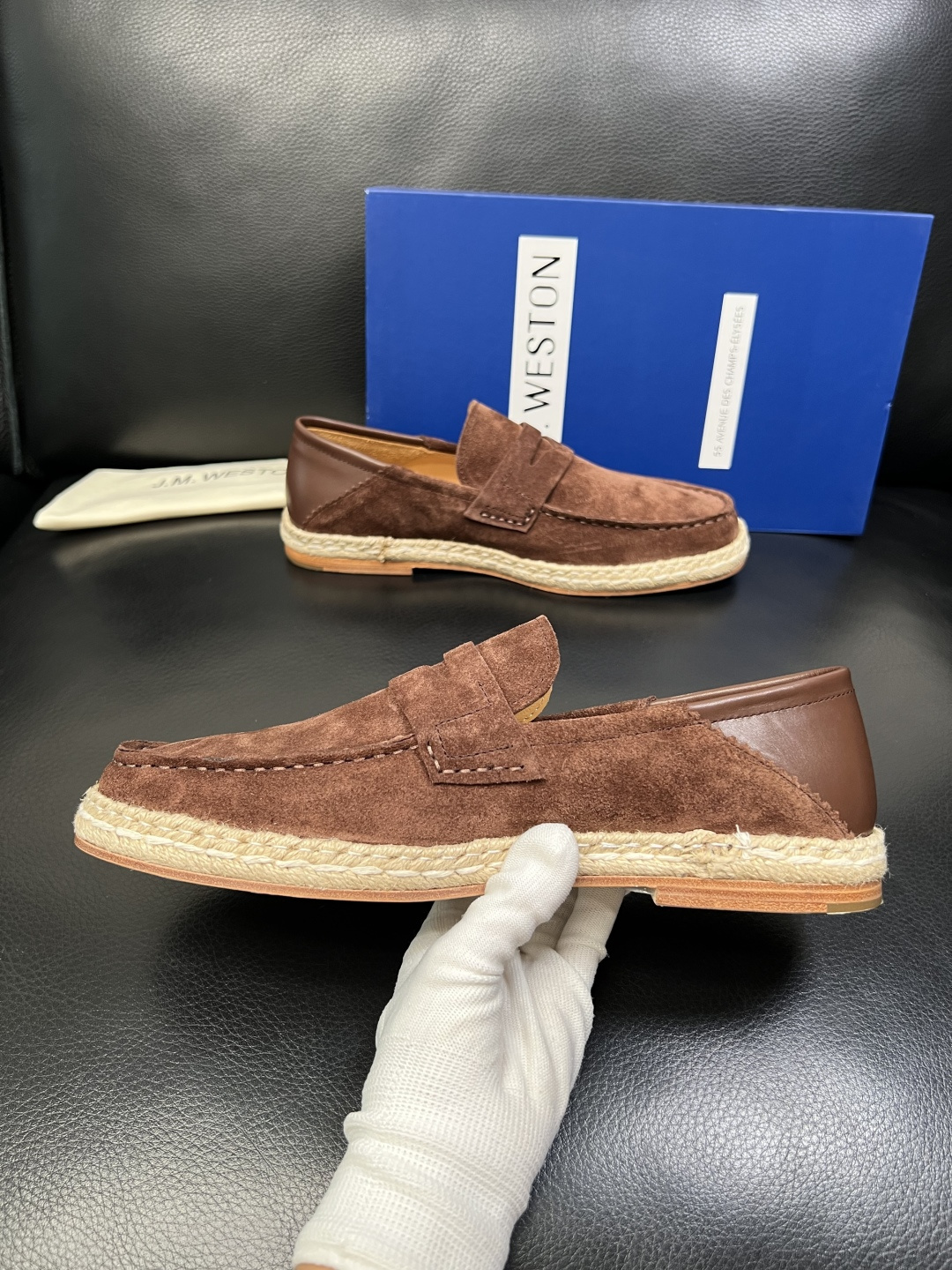 ⚠️只换码不退⚠️ J.M.WESTON 高品质 顶级工艺品 专柜新品同步，鞋面意大利进口牛皮拼布面料，