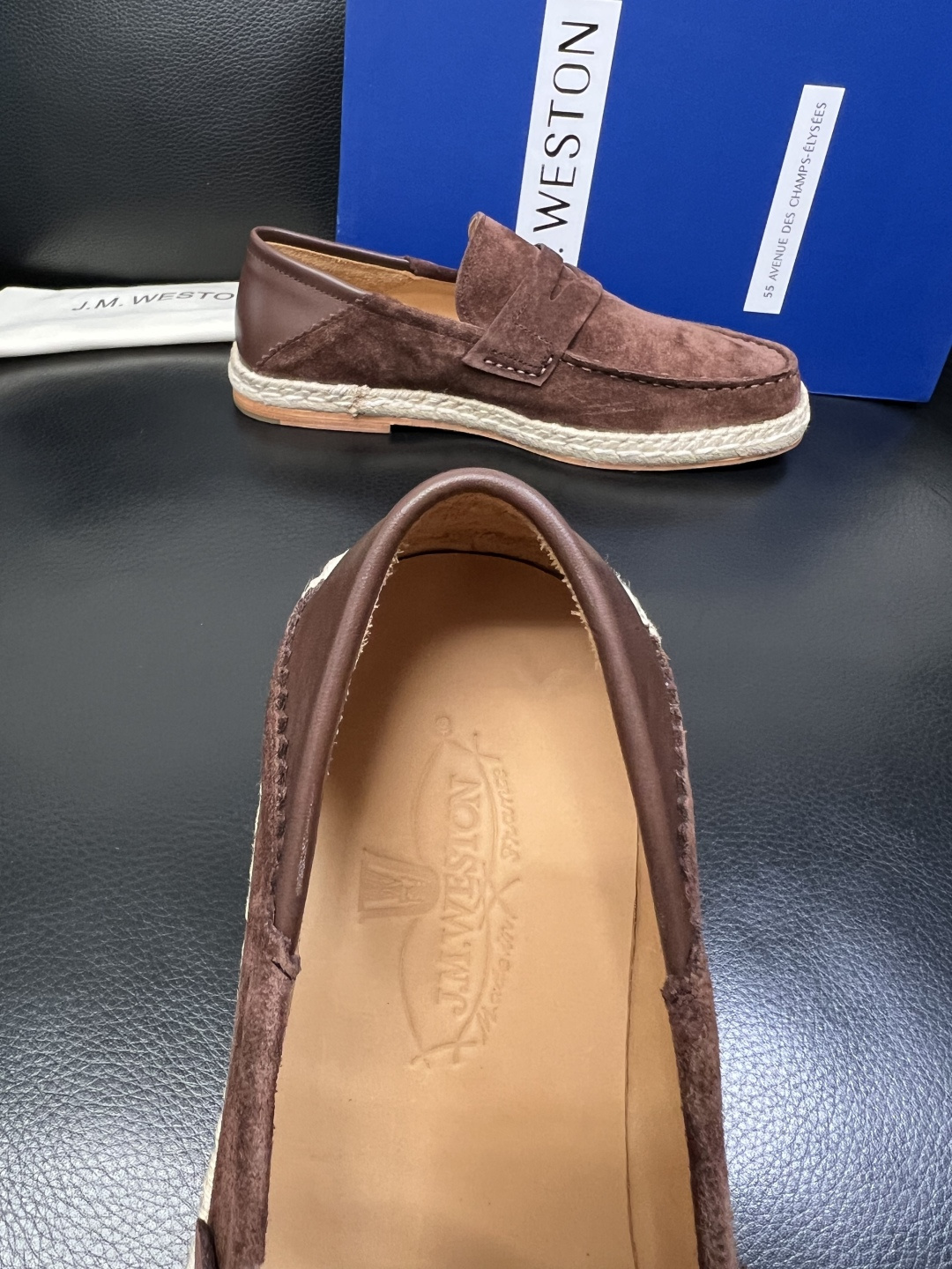 ⚠️只换码不退⚠️ J.M.WESTON 高品质 顶级工艺品 专柜新品同步，鞋面意大利进口牛皮拼布面料，