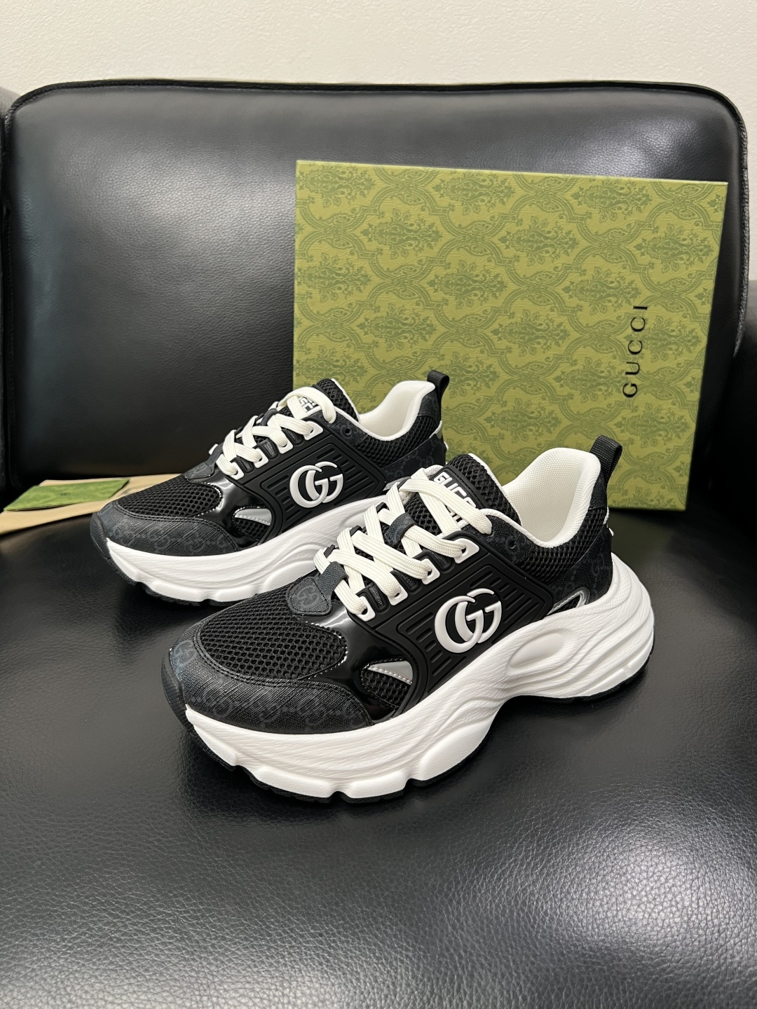 Gucci 高品质 顶级工艺品 古奇 专柜新款原厂配置，意大利进口牛皮搭配印花面料，进口牛皮内里垫，透气