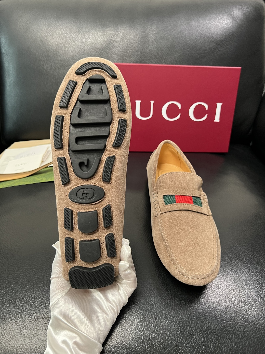 Gucci 高品质  顶级工艺品  古奇  豆豆鞋专柜经典款原厂配置，意大利进口牛皮面料，进口牛皮内里垫