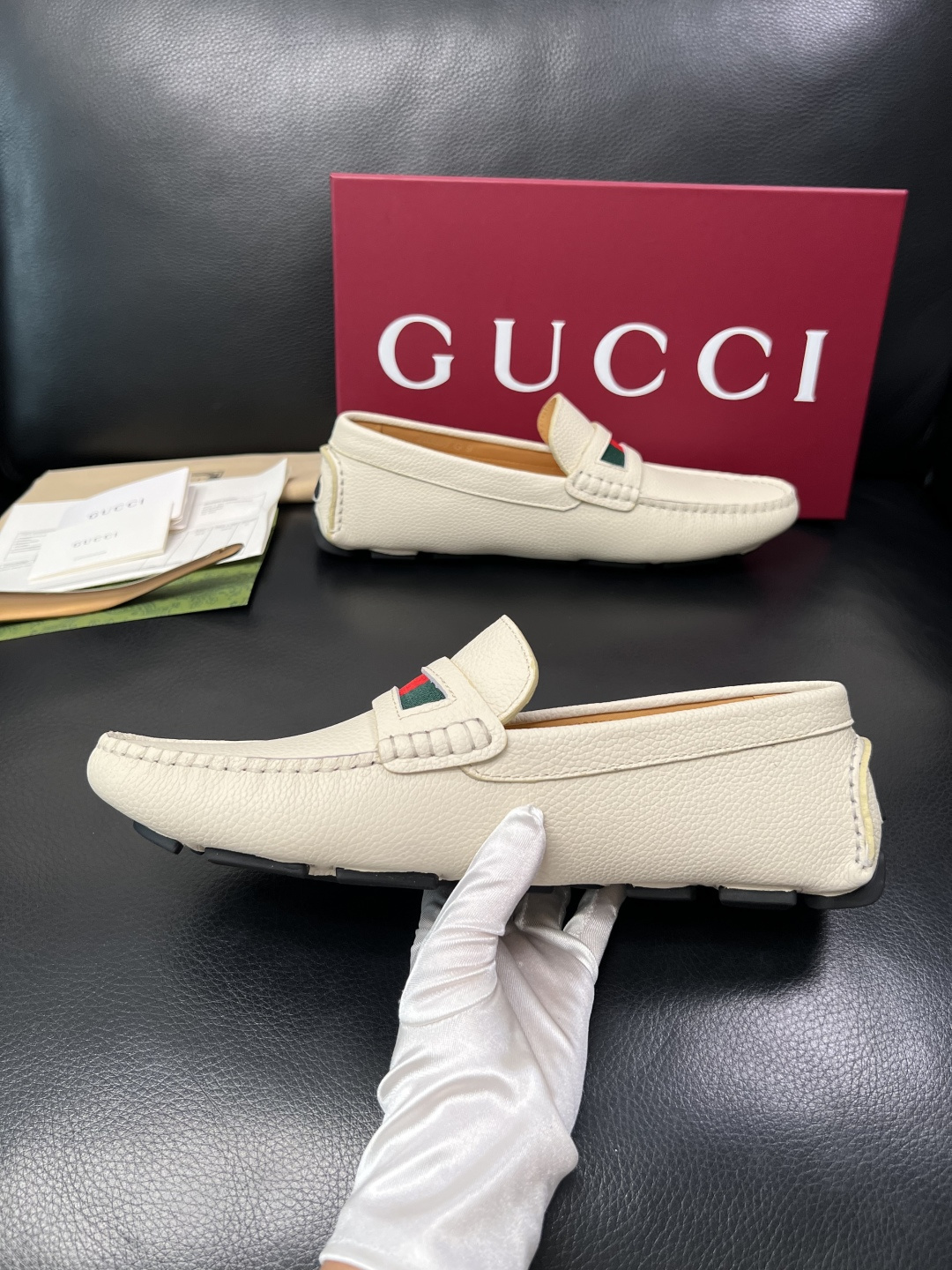 Gucci 高品质  顶级工艺品  古奇  豆豆鞋专柜经典款原厂配置，意大利进口牛皮面料，进口牛皮内里垫