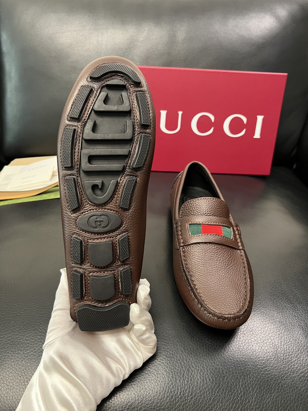 Gucci 高品质  顶级工艺品  古奇  豆豆鞋专柜经典款原厂配置，意大利进口牛皮面料，进口牛皮内里垫
