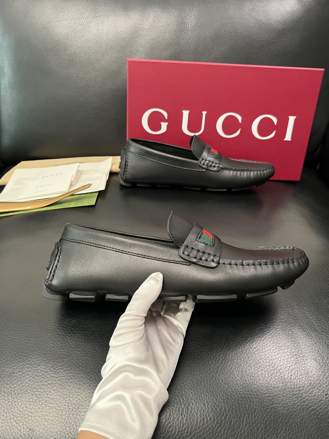 Gucci 高品质  顶级工艺品  古奇  豆豆鞋专柜经典款原厂配置，意大利进口牛皮面料，进口牛皮内里垫