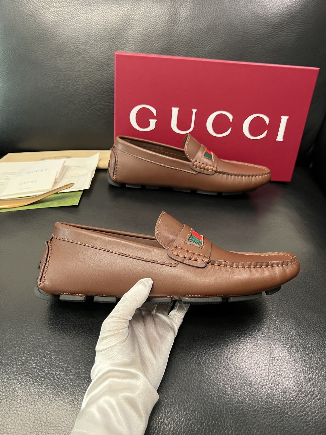 Gucci 高品质  顶级工艺品  古奇  豆豆鞋专柜经典款原厂配置，意大利进口牛皮面料，进口牛皮内里垫