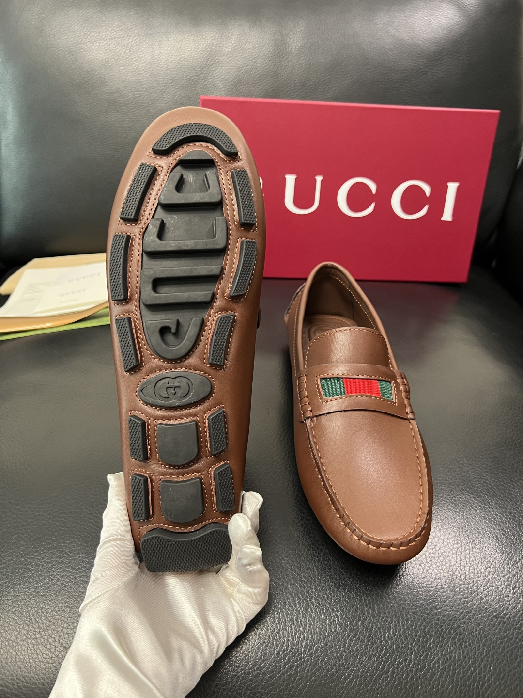 Gucci 高品质  顶级工艺品  古奇  豆豆鞋专柜经典款原厂配置，意大利进口牛皮面料，进口牛皮内里垫