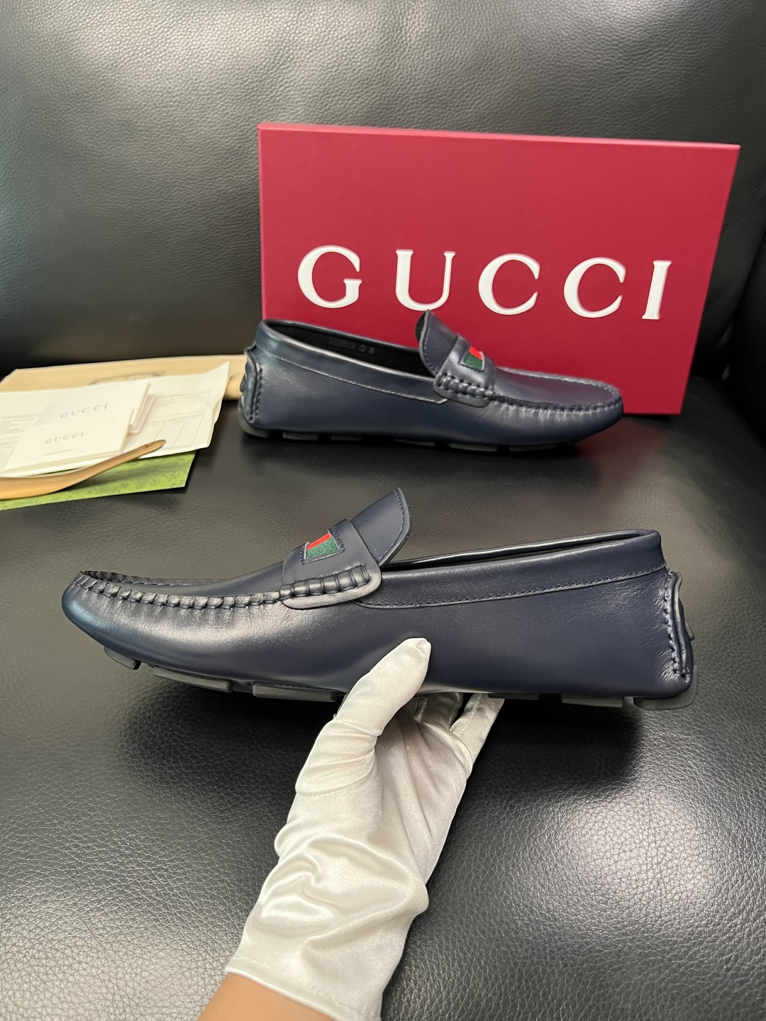 Gucci 高品质  顶级工艺品  古奇  豆豆鞋专柜经典款原厂配置，意大利进口牛皮面料，进口牛皮内里垫