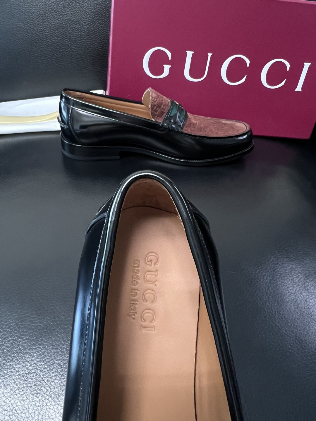 Gucci 高品质  顶级工艺品  古奇  皮高帮专柜新款原厂配置，意大利进口牛皮面料，进口牛皮内里垫，