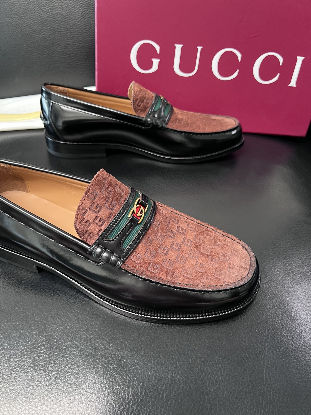 Gucci 高品质  顶级工艺品  古奇  皮高帮专柜新款原厂配置，意大利进口牛皮面料，进口牛皮内里垫，