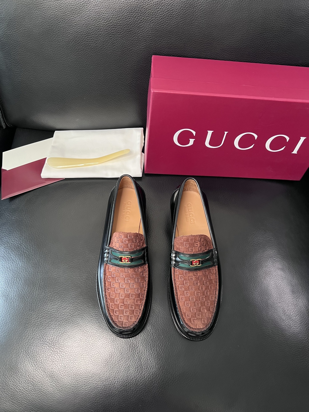 Gucci 高品质  顶级工艺品  古奇  皮高帮专柜新款原厂配置，意大利进口牛皮面料，进口牛皮内里垫，