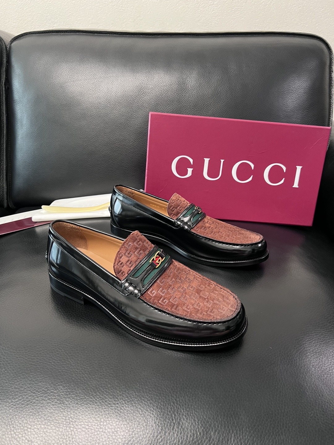 Gucci 高品质  顶级工艺品  古奇  皮高帮专柜新款原厂配置，意大利进口牛皮面料，进口牛皮内里垫，