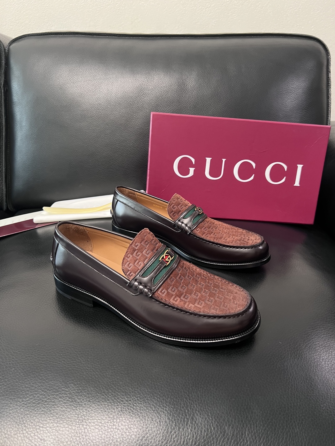 Gucci 高品质  顶级工艺品  古奇  皮高帮专柜新款原厂配置，意大利进口牛皮面料，进口牛皮内里垫，