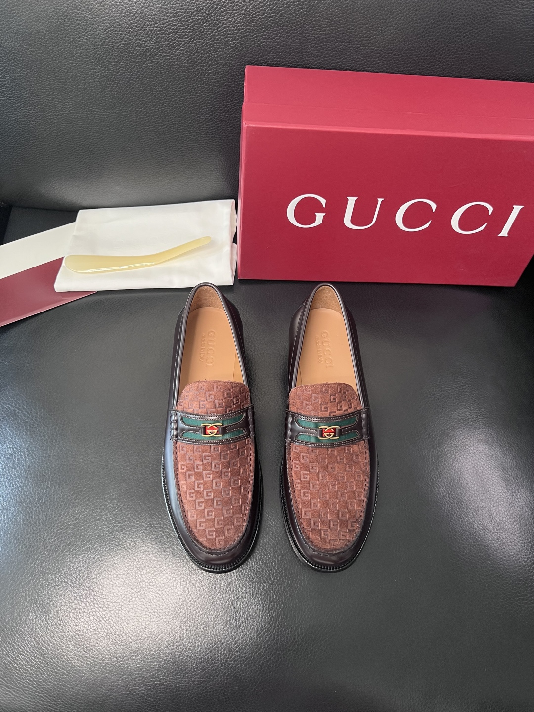 Gucci 高品质  顶级工艺品  古奇  皮高帮专柜新款原厂配置，意大利进口牛皮面料，进口牛皮内里垫，