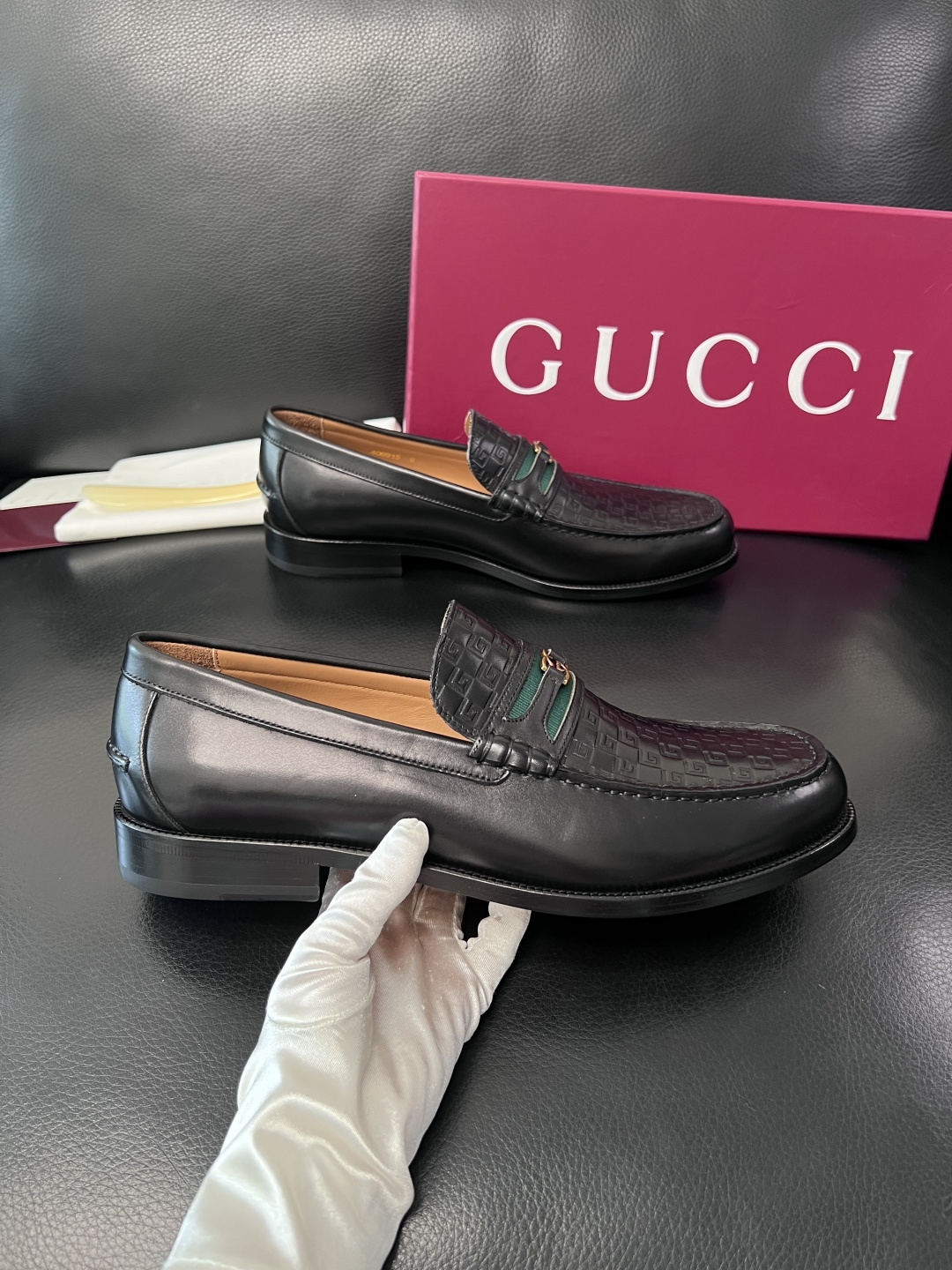Gucci 高品质  顶级工艺品  古奇  皮高帮专柜新款原厂配置，意大利进口牛皮面料，进口牛皮内里垫，