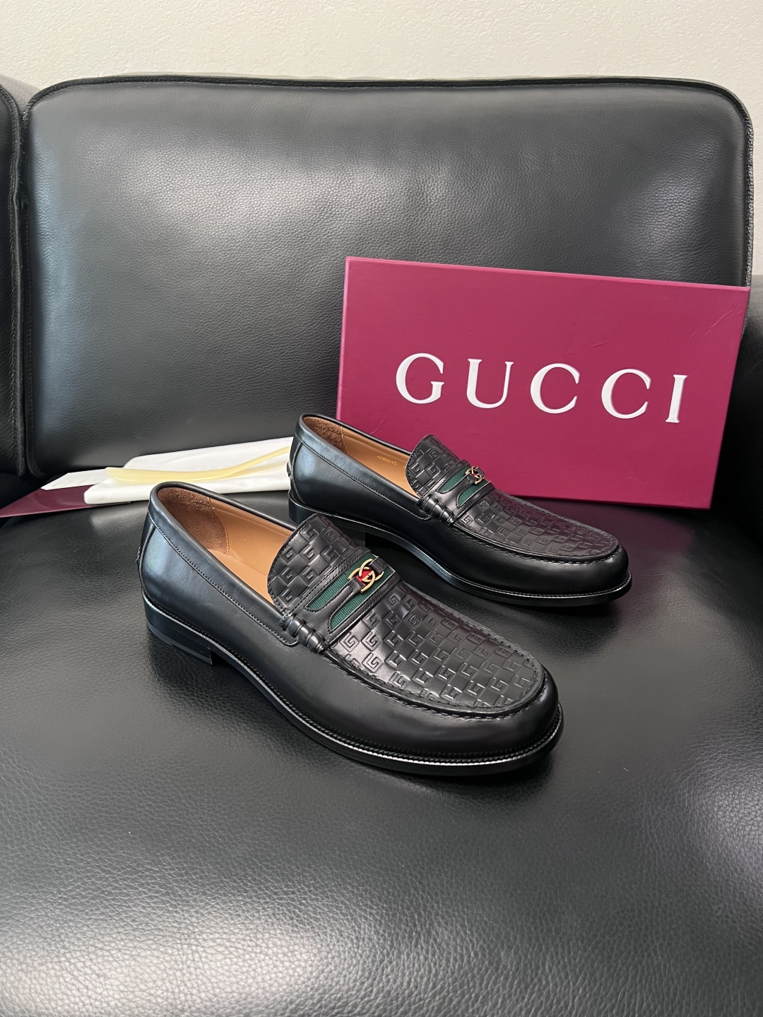 Gucci 高品质  顶级工艺品  古奇  皮高帮专柜新款原厂配置，意大利进口牛皮面料，进口牛皮内里垫，