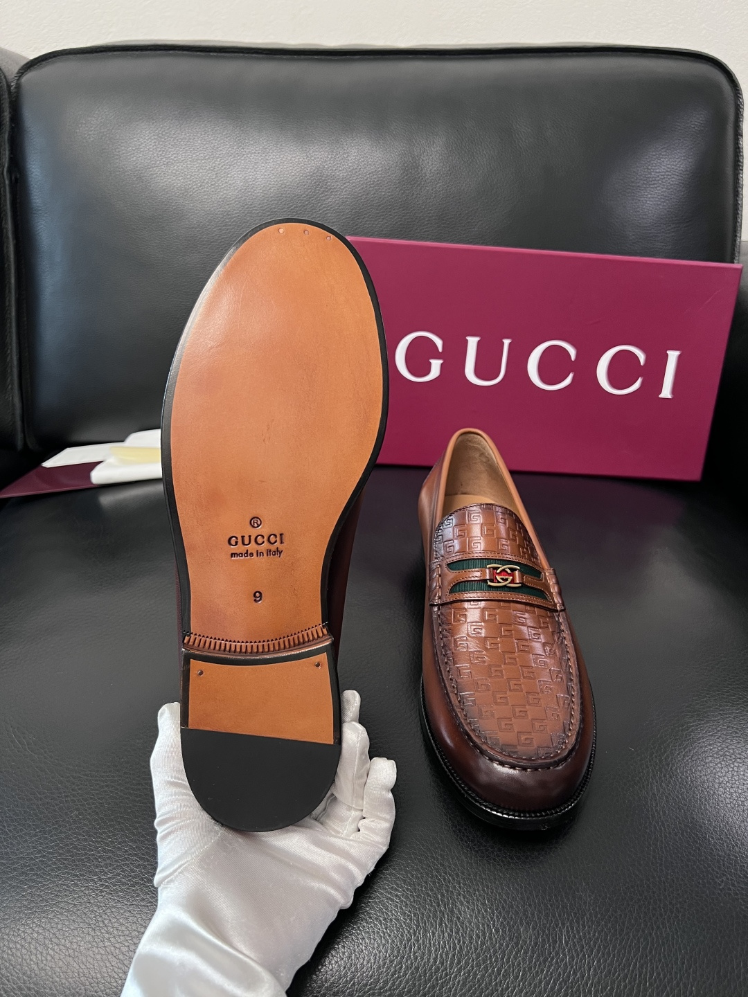 Gucci 高品质  顶级工艺品  古奇  皮高帮专柜新款原厂配置，意大利进口牛皮面料，进口牛皮内里垫，
