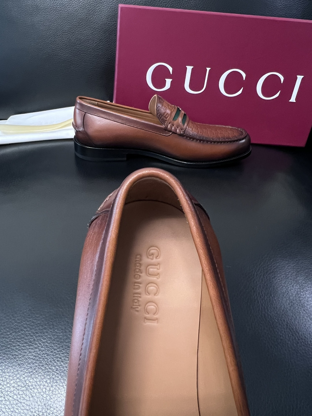 Gucci 高品质  顶级工艺品  古奇  皮高帮专柜新款原厂配置，意大利进口牛皮面料，进口牛皮内里垫，