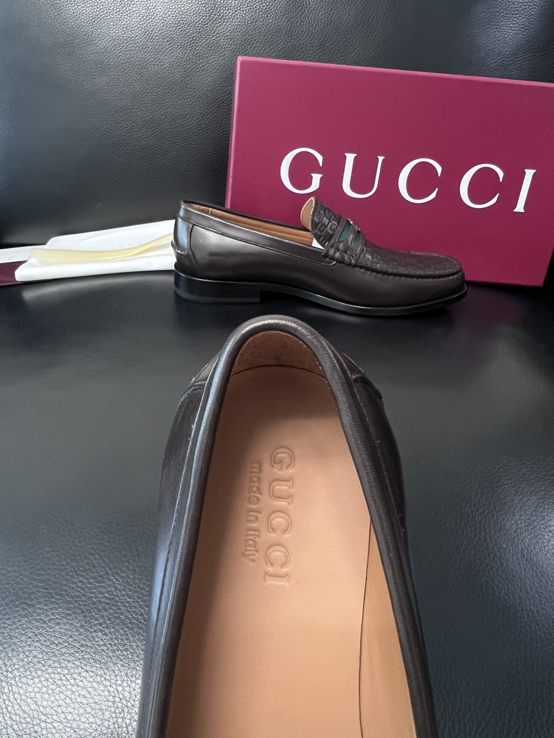 Gucci 高品质  顶级工艺品  古奇  皮高帮专柜新款原厂配置，意大利进口牛皮面料，进口牛皮内里垫，