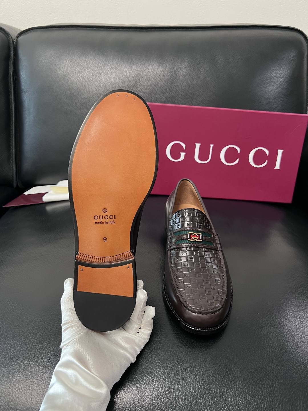 Gucci 高品质  顶级工艺品  古奇  皮高帮专柜新款原厂配置，意大利进口牛皮面料，进口牛皮内里垫，