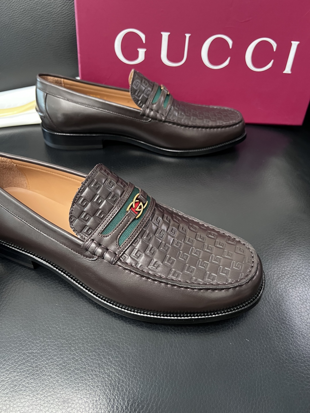 Gucci 高品质  顶级工艺品  古奇  皮高帮专柜新款原厂配置，意大利进口牛皮面料，进口牛皮内里垫，