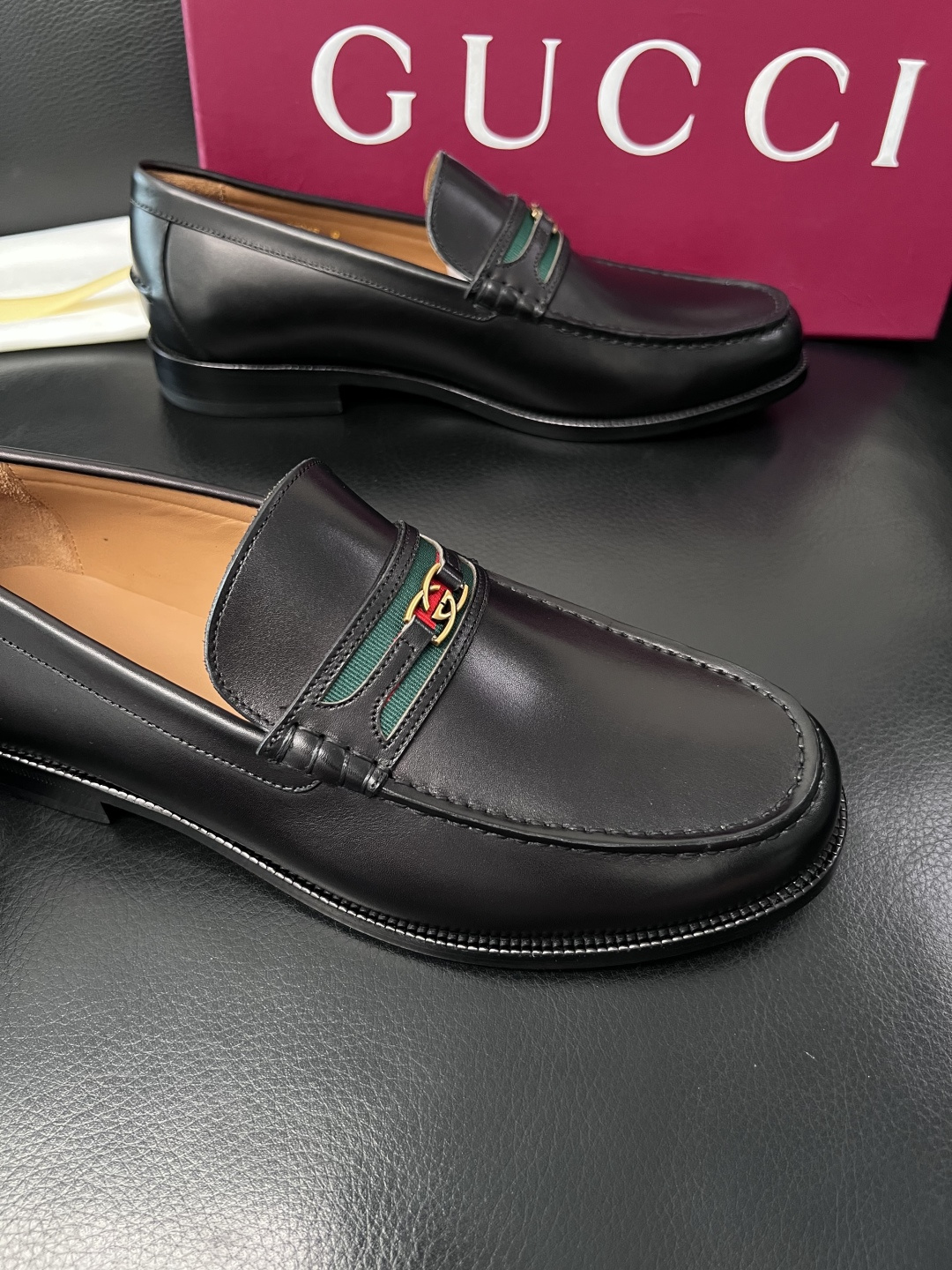 Gucci 高品质  顶级工艺品  古奇  皮高帮专柜新款原厂配置，意大利进口牛皮面料，进口牛皮内里垫，