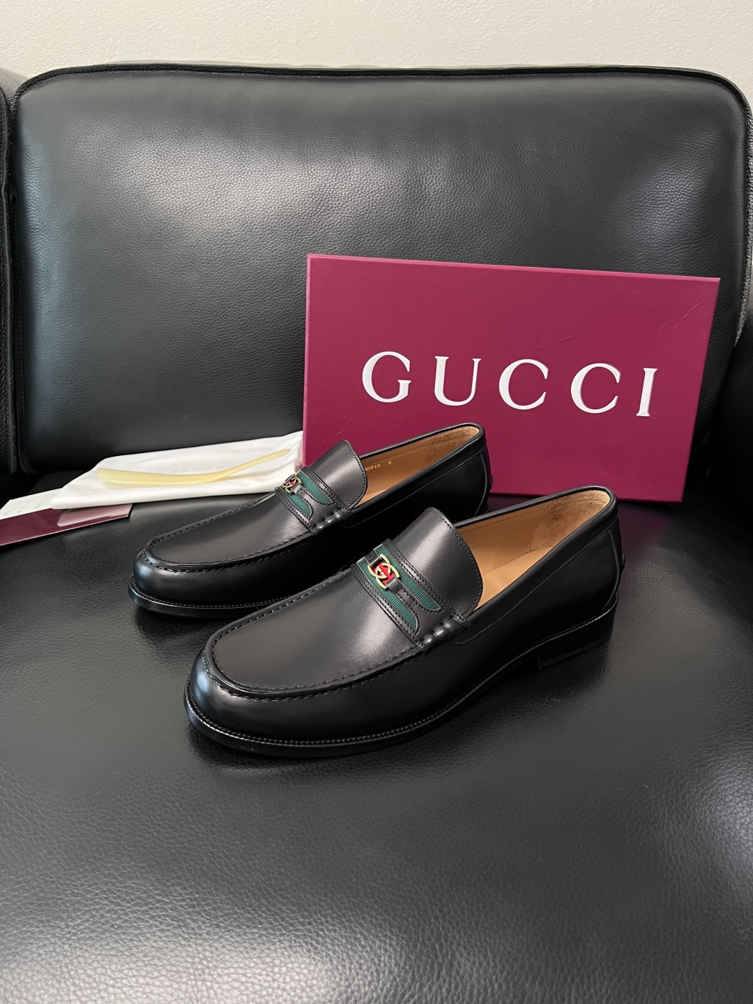 Gucci 高品质  顶级工艺品  古奇  皮高帮专柜新款原厂配置，意大利进口牛皮面料，进口牛皮内里垫，