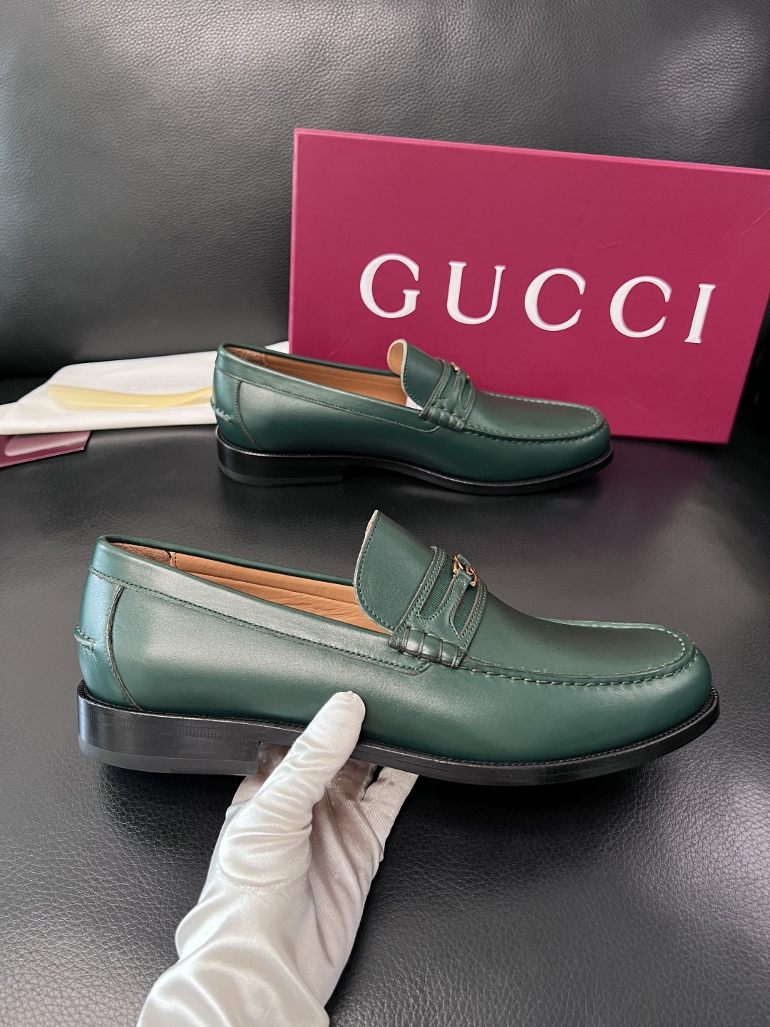 Gucci 高品质  顶级工艺品  古奇  皮高帮专柜新款原厂配置，意大利进口牛皮面料，进口牛皮内里垫，