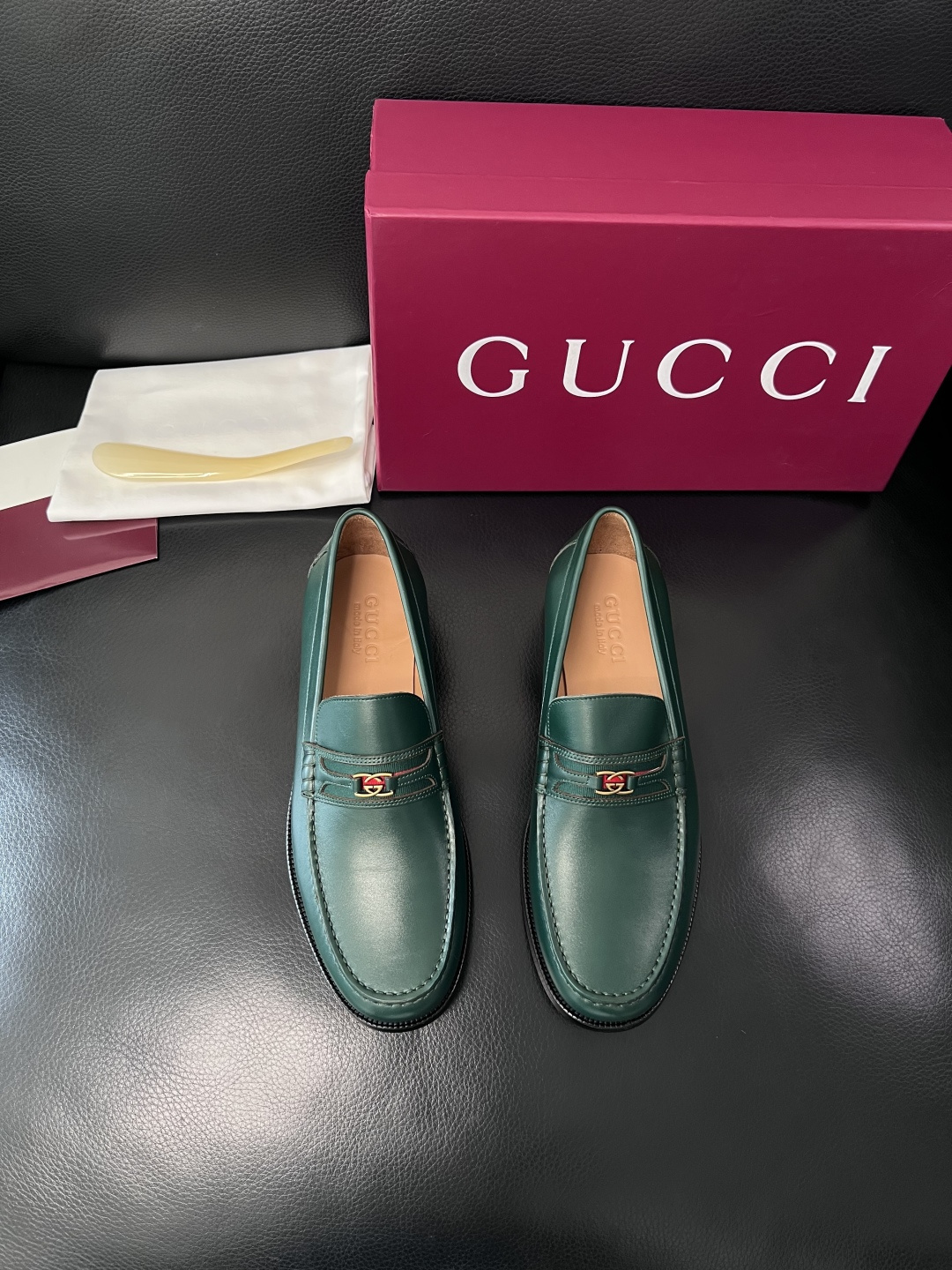 Gucci 高品质  顶级工艺品  古奇  皮高帮专柜新款原厂配置，意大利进口牛皮面料，进口牛皮内里垫，