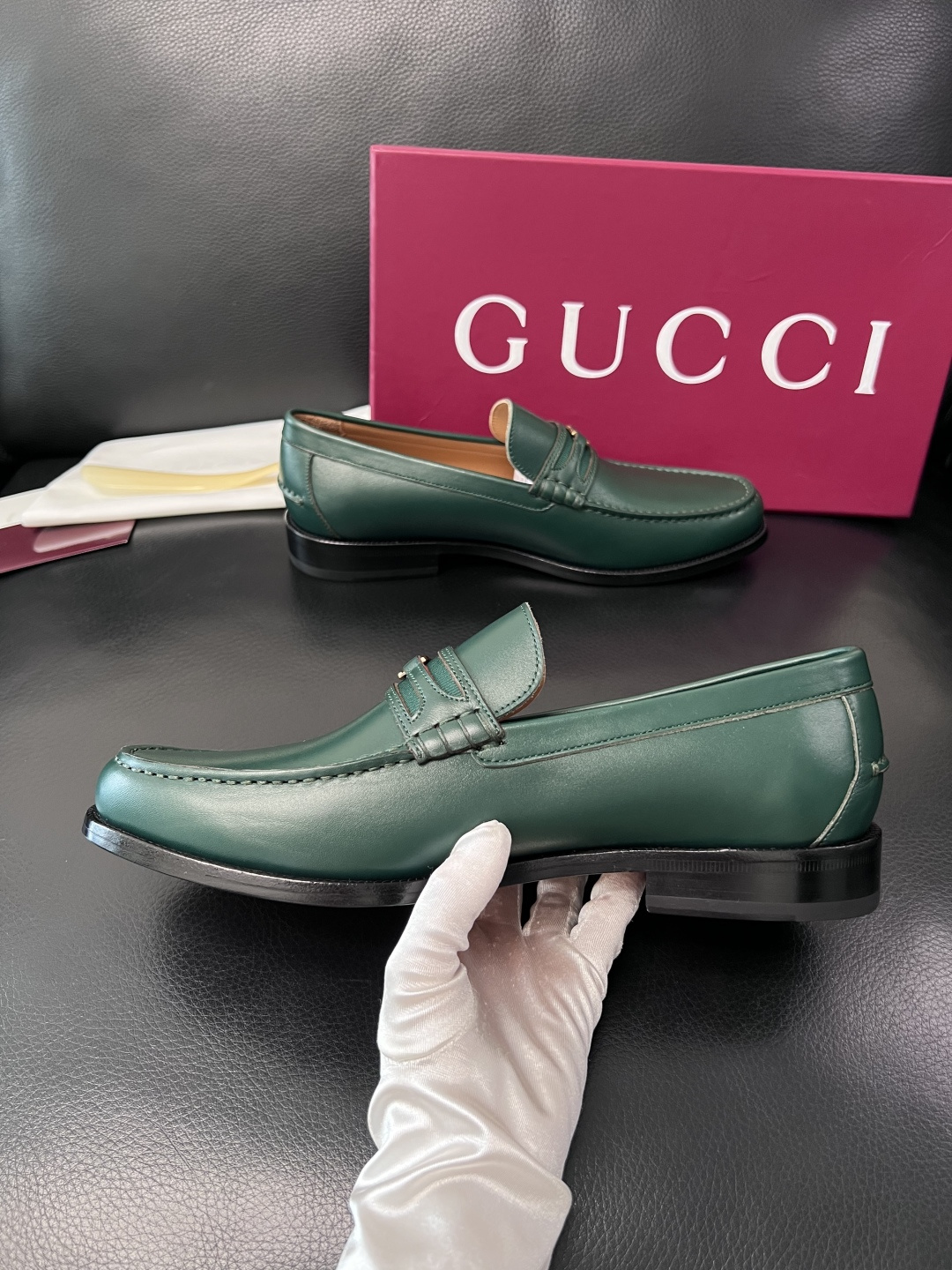 Gucci 高品质  顶级工艺品  古奇  皮高帮专柜新款原厂配置，意大利进口牛皮面料，进口牛皮内里垫，