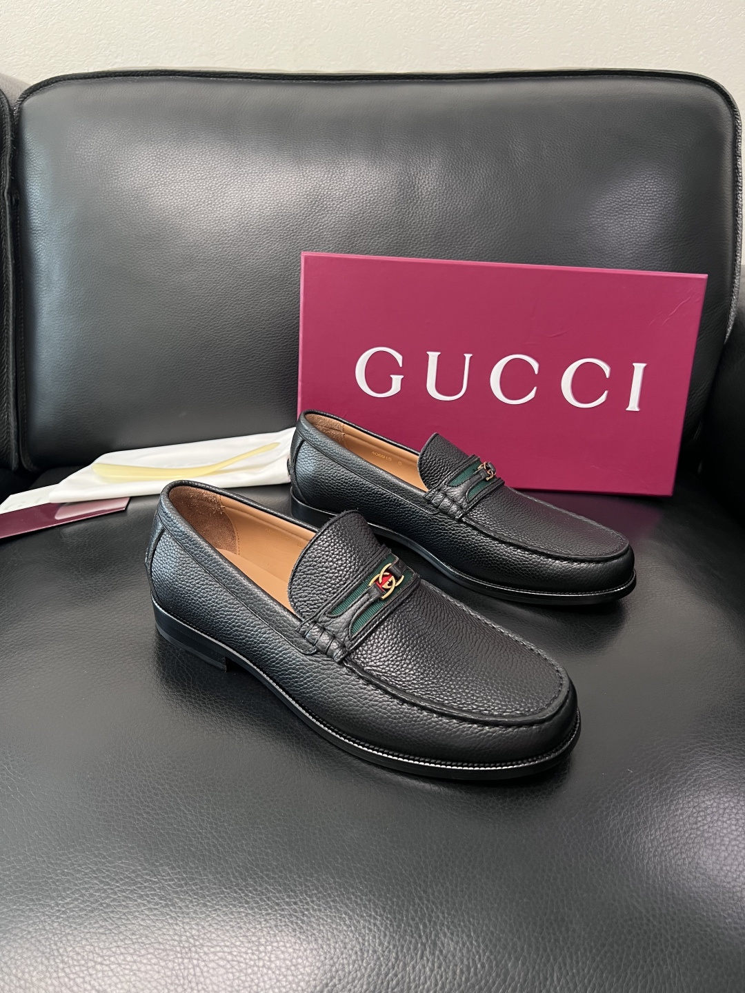 Gucci 高品质  顶级工艺品  古奇  皮高帮专柜新款原厂配置，意大利进口牛皮面料，进口牛皮内里垫，