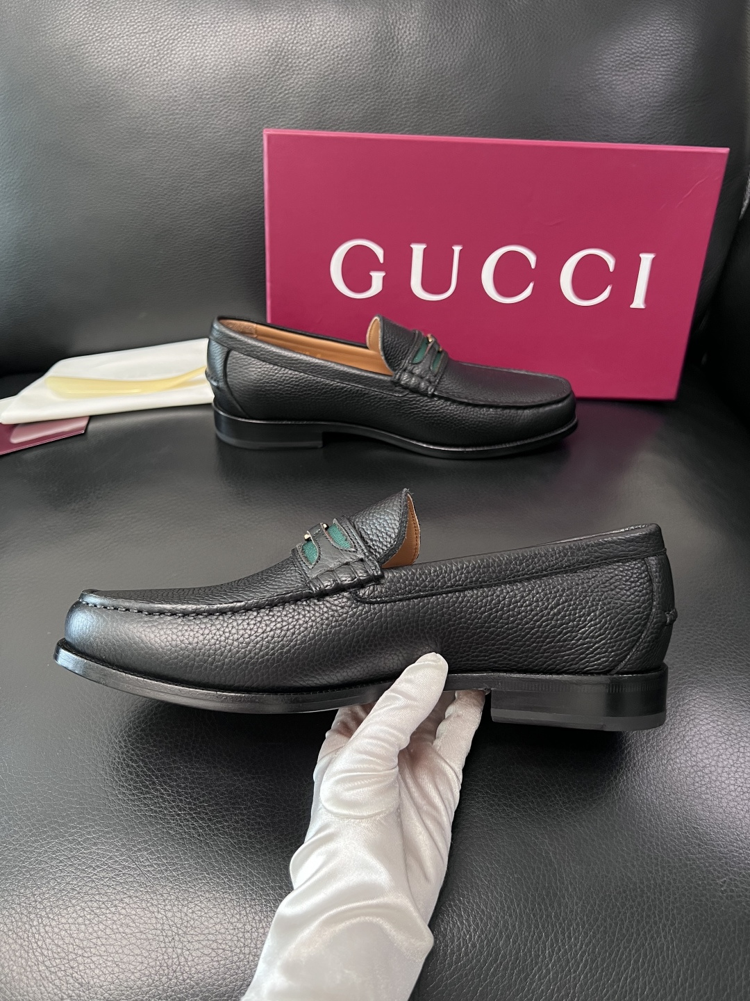 Gucci 高品质  顶级工艺品  古奇  皮高帮专柜新款原厂配置，意大利进口牛皮面料，进口牛皮内里垫，