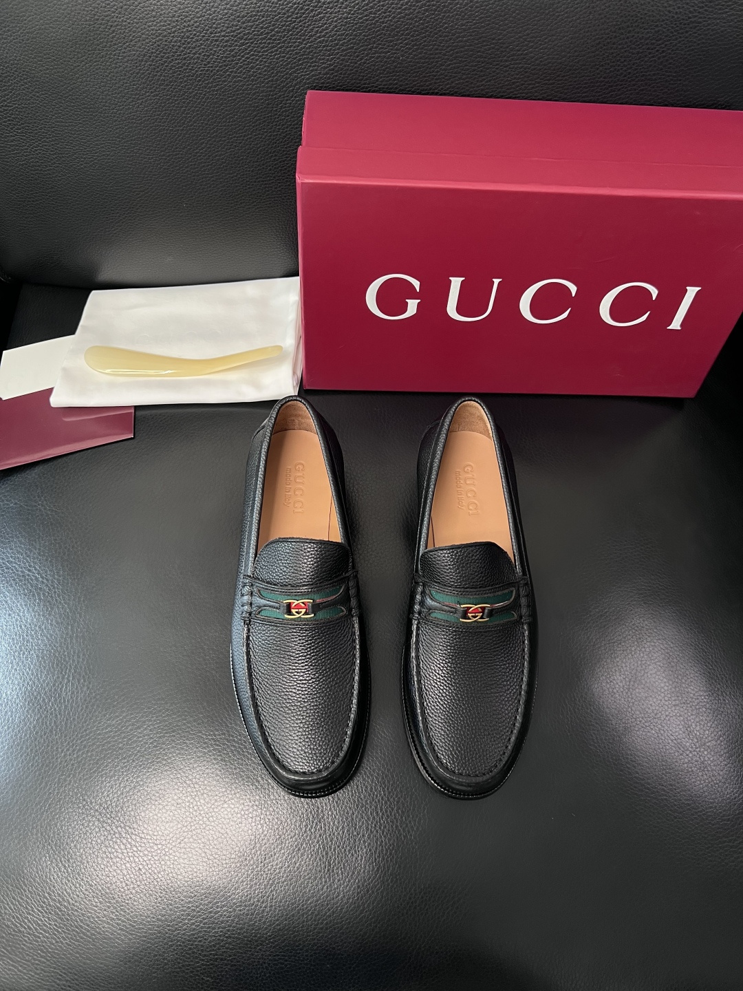 Gucci 高品质  顶级工艺品  古奇  皮高帮专柜新款原厂配置，意大利进口牛皮面料，进口牛皮内里垫，